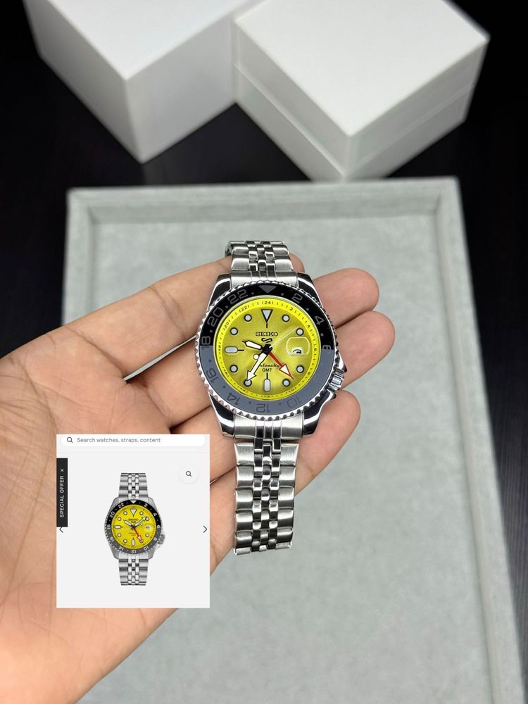 Seiko 5 Sports Automatic Yellow Dial Watch