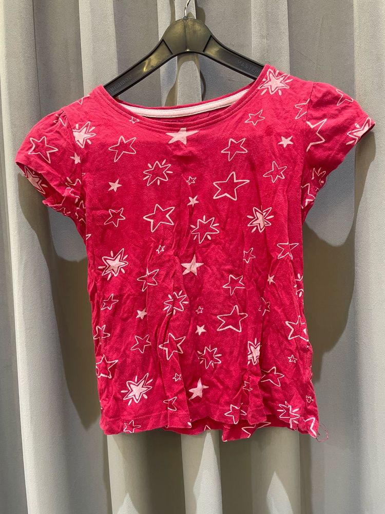 Cute Pink Star Print T-Shirt