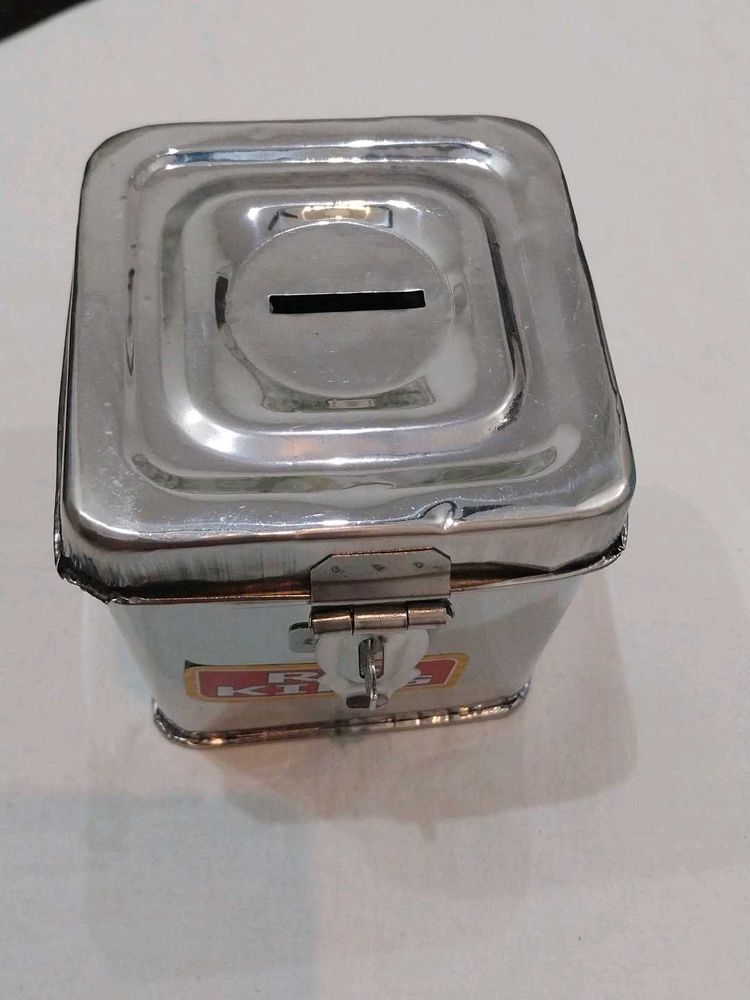 Vintage Stainless Steel Piggy Bank