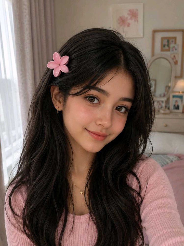 Cute Pink Flower Hair Clip