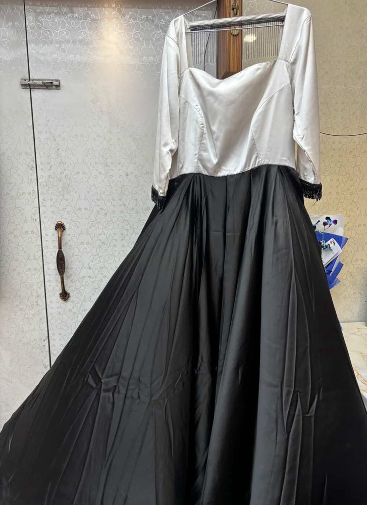 Elegant Black and White Gown