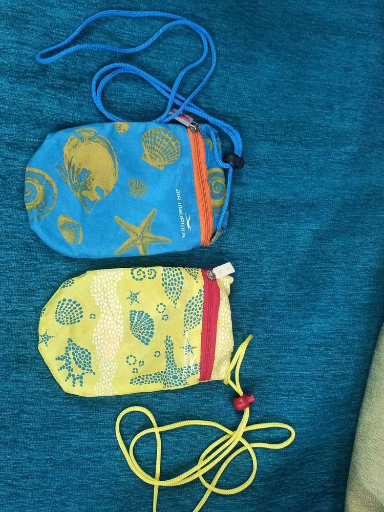 Set of 2 Beach Themed Pouches