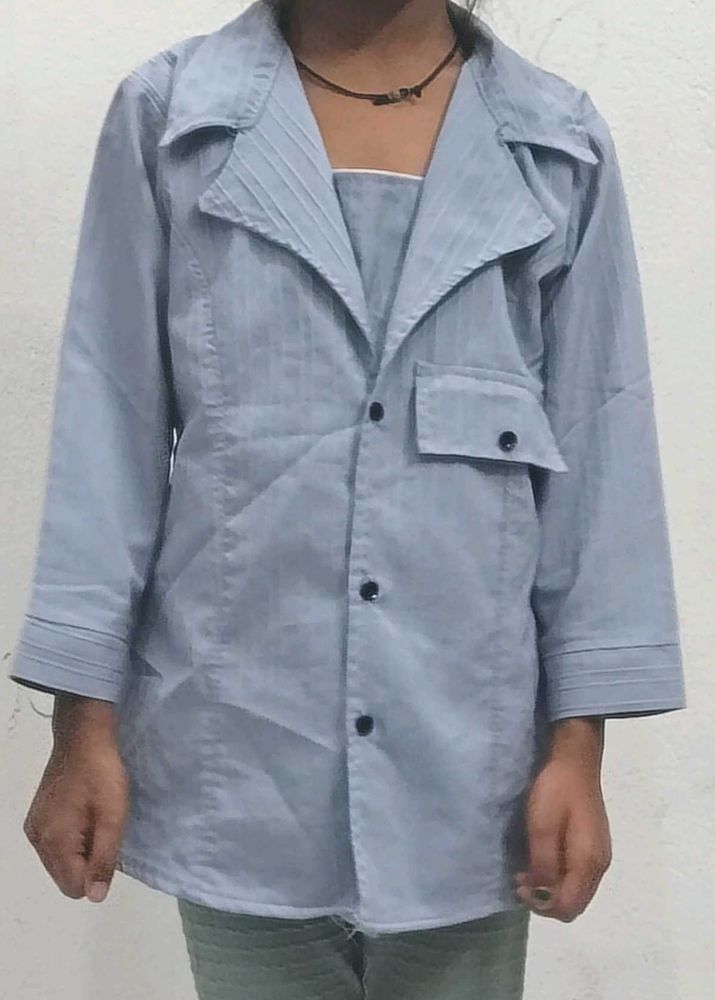 Stylish Light Blue Jacket for Women
