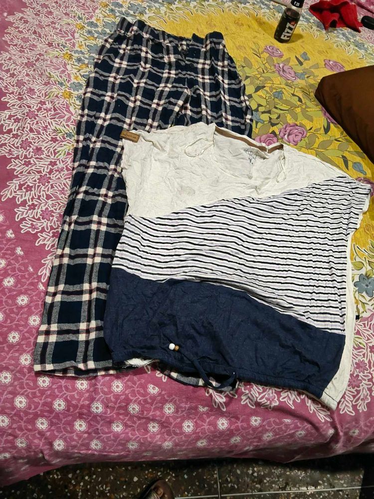 Comfortable Plaid Pajama top set