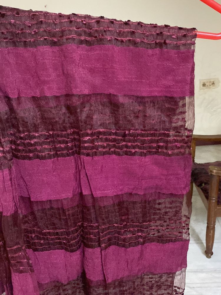 Purple Dark Maroon Net Shawl Dupatta
