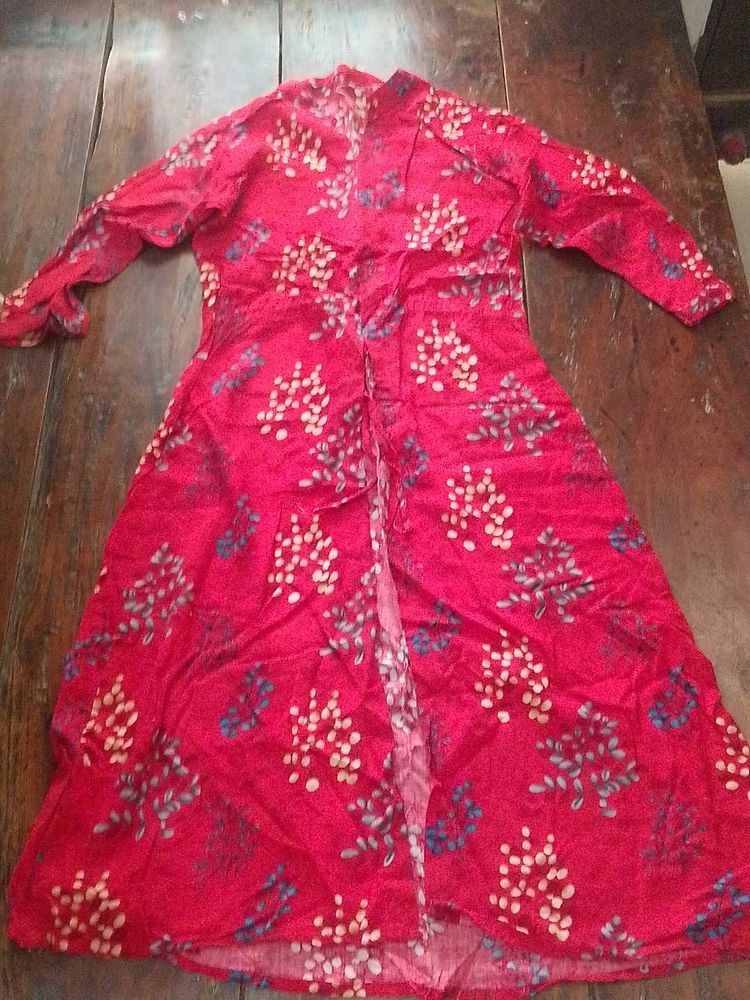 Red Printed Kurta