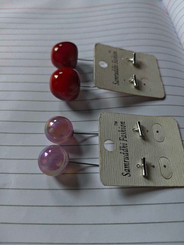 Charming Cherry &amp; Pearl Stud Earrings