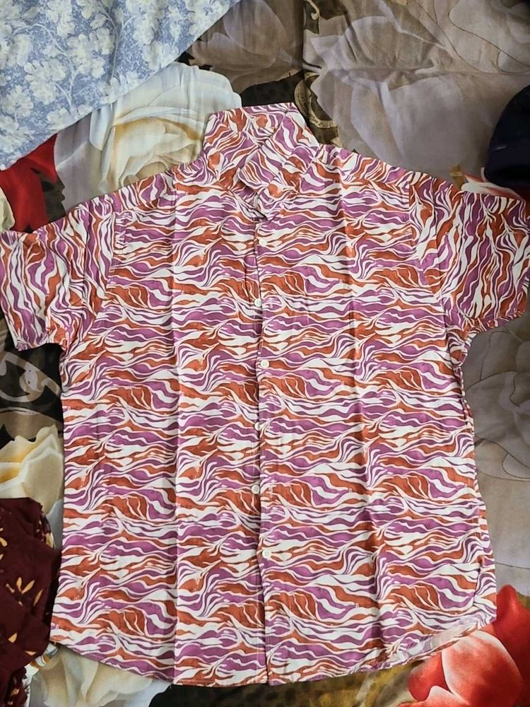 Wave Pattern Shirt For Beach Wear