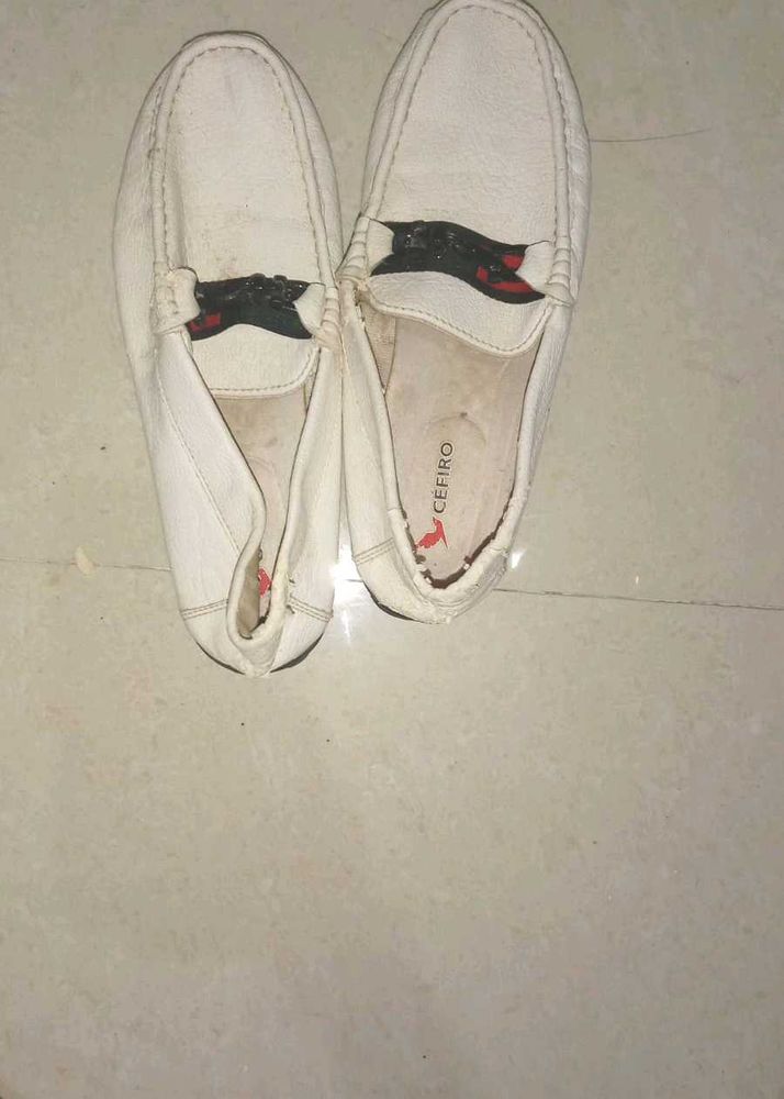 Men's White Loafers