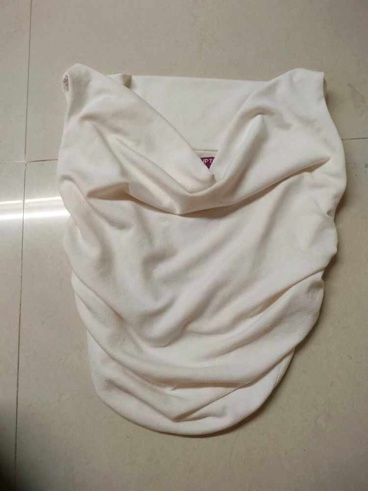 White Cowl Neck Too