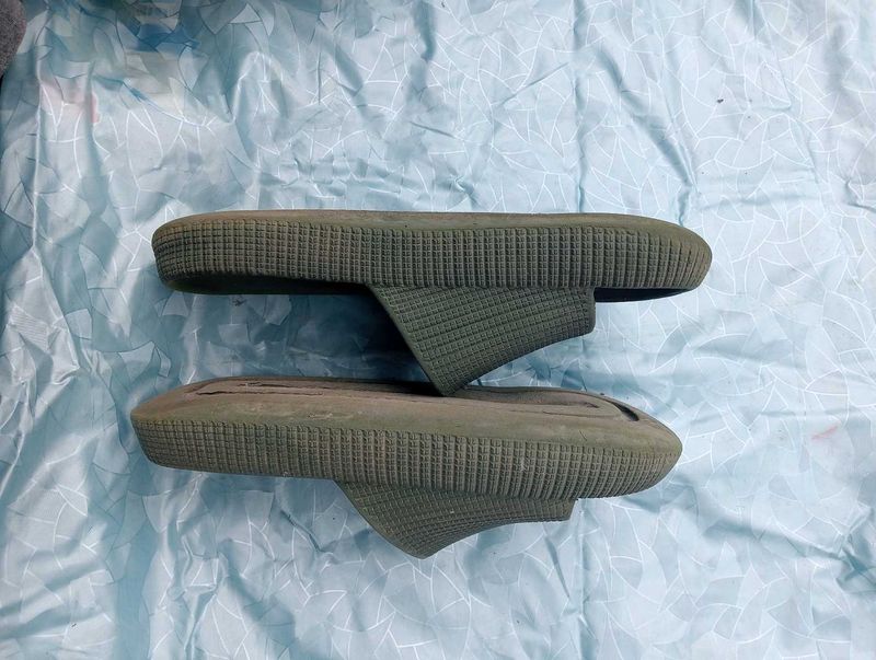 Modernist Olive Green Slides