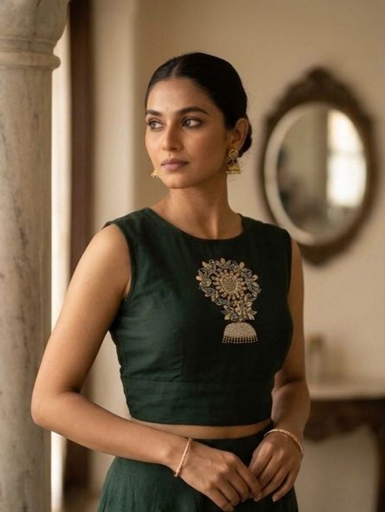 Embroidered Sleeveless Blouse