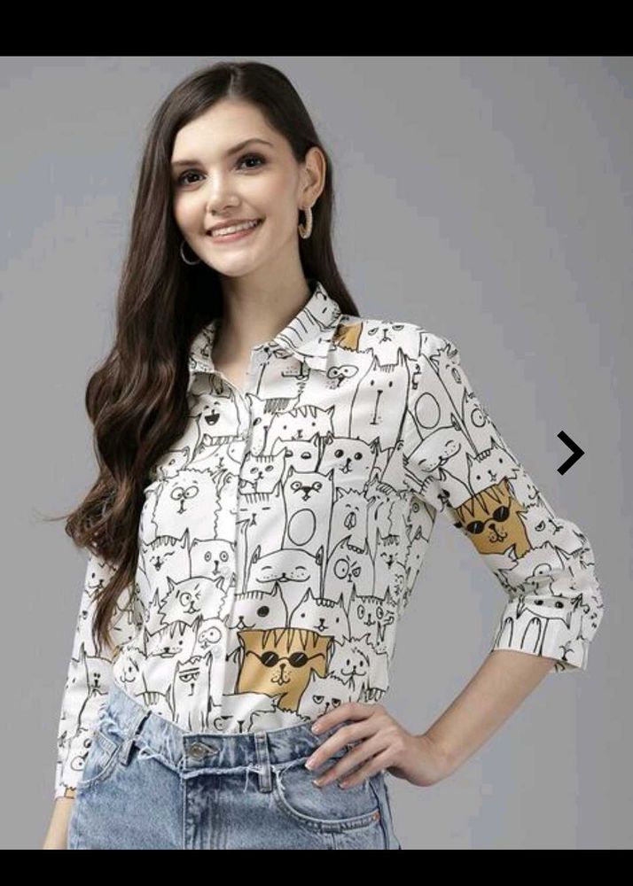 Cute Cat Print Lounge Shirt