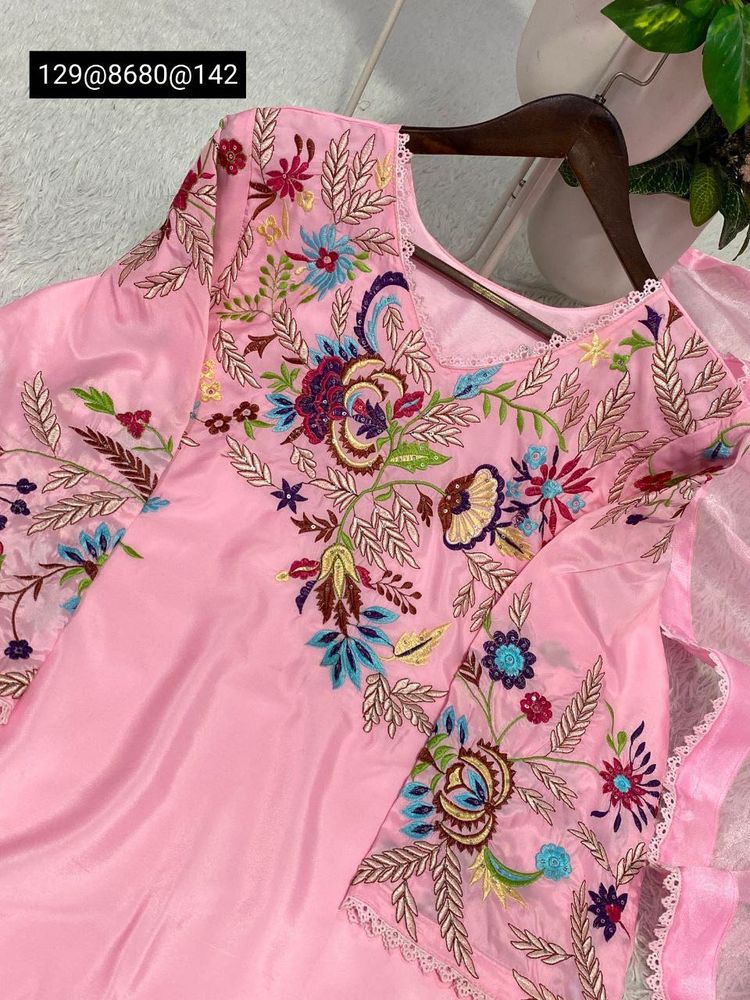 Pink Embroidered Farshi Salwar Suit Set