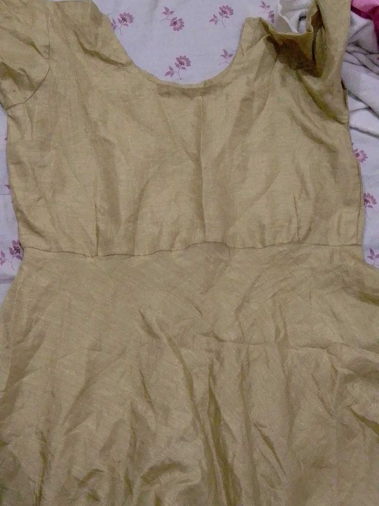 Golden Ethnic gher frock