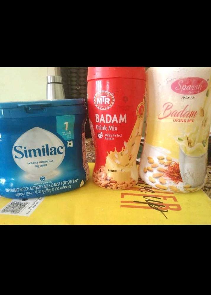 empty Similac, MTR, Sparsh Drink Mix Bundle
