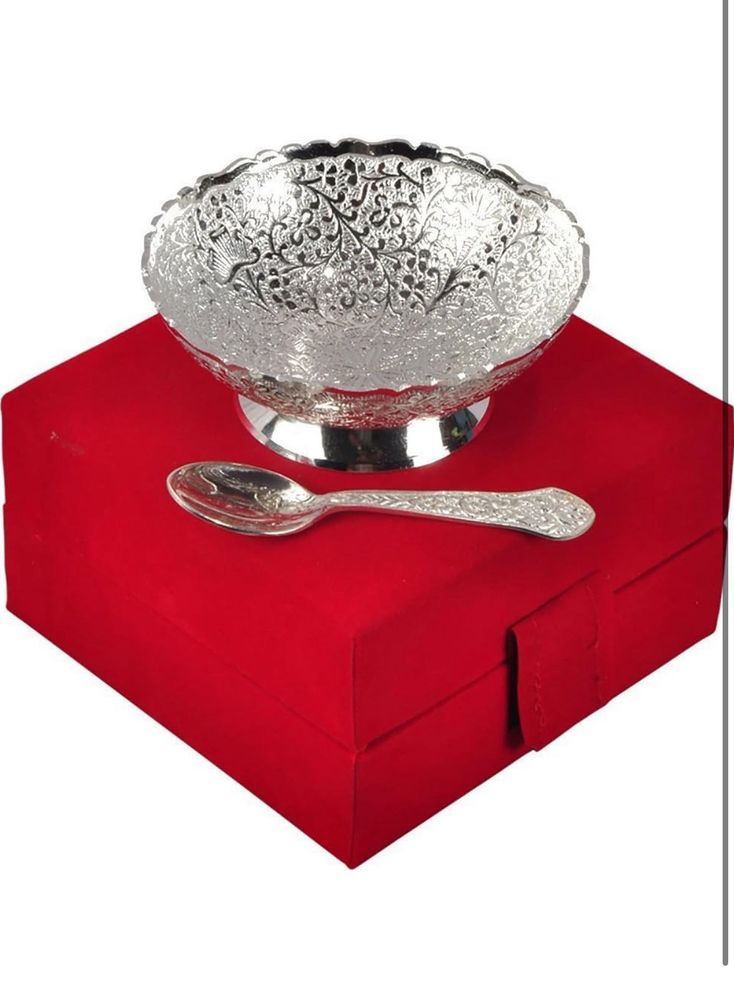 🆕German Silver Bowl Set With Spoon