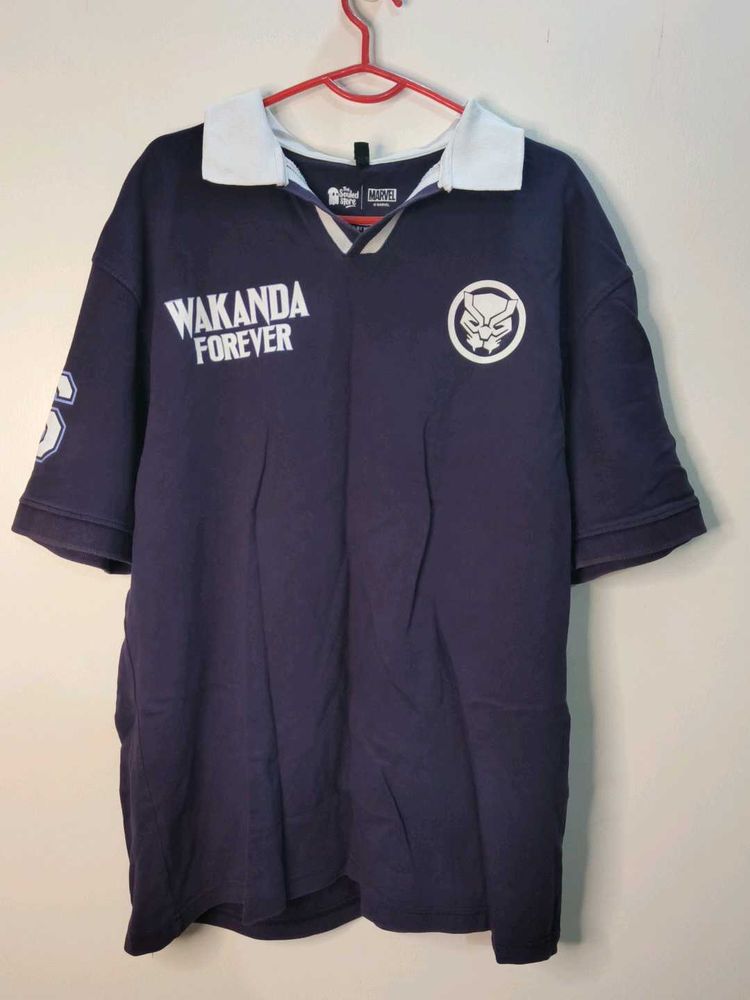 Wakanda Forever Black Panther Rugby Polo Shirt