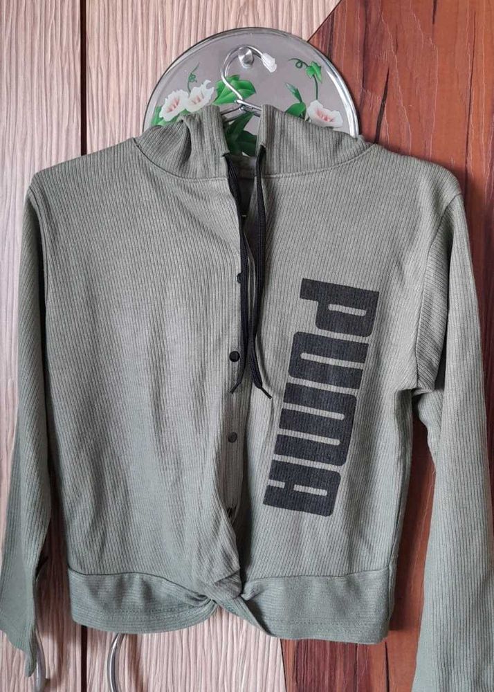 Crop Top With Hoodie