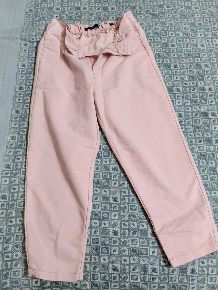 Pink Paperbag Waist Pants