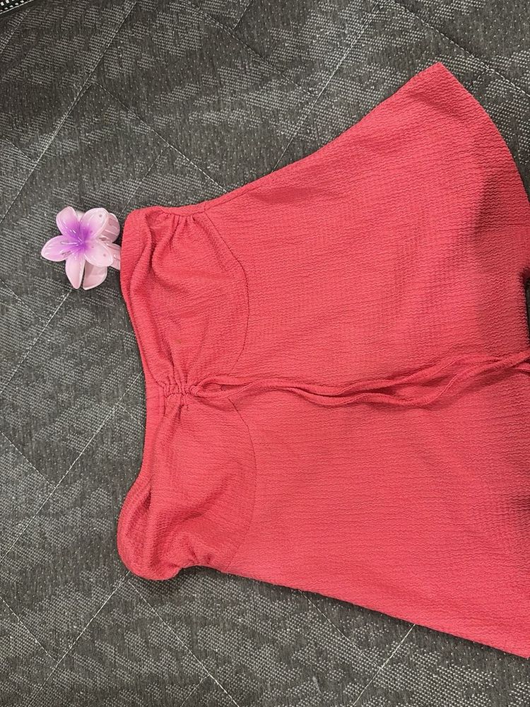 Beautiful Coral Textured Blouse