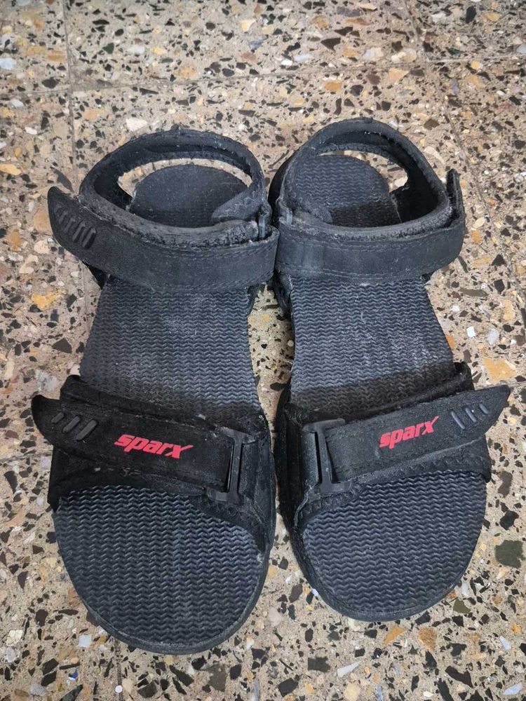 Sparx Black Sandals - Unisex