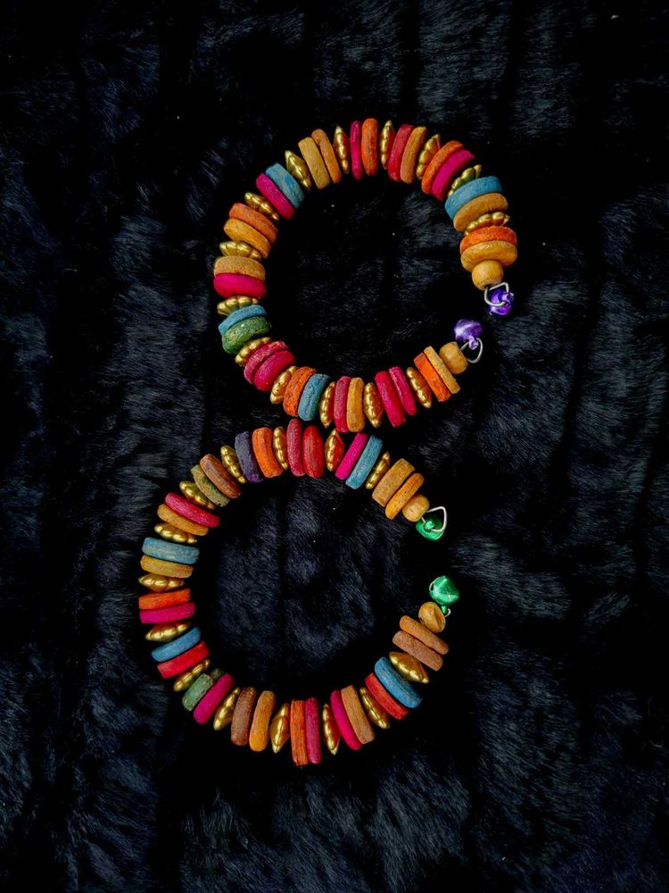 Colorful Boho wooden bangles