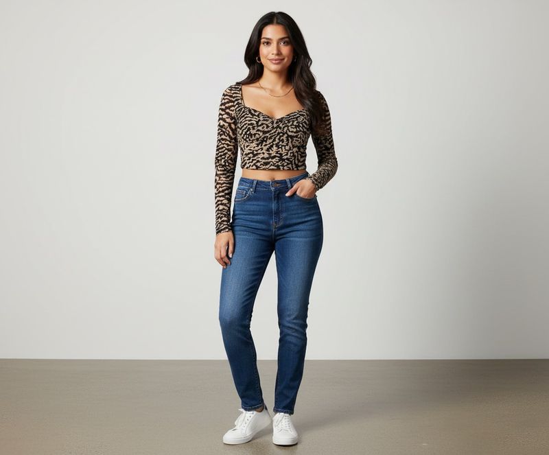 Animal print crop top