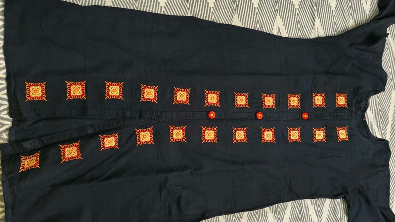 Embroidered black Kurta