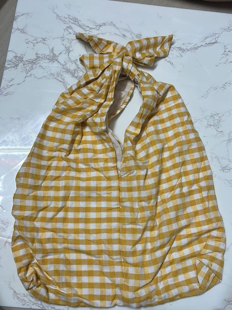 handmade Yellow Gingham Tote Bag