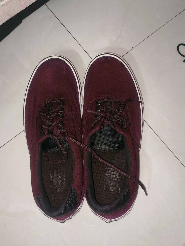 Maroon Vans Authentic Sneakers