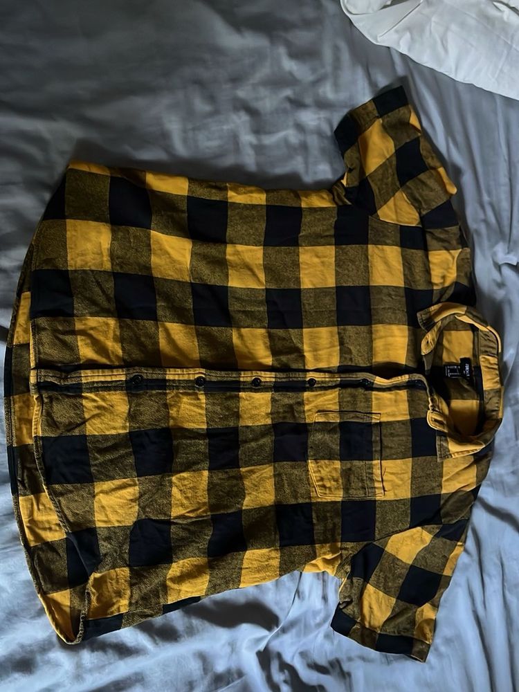 Yellow &amp; Black Plaid Shirt