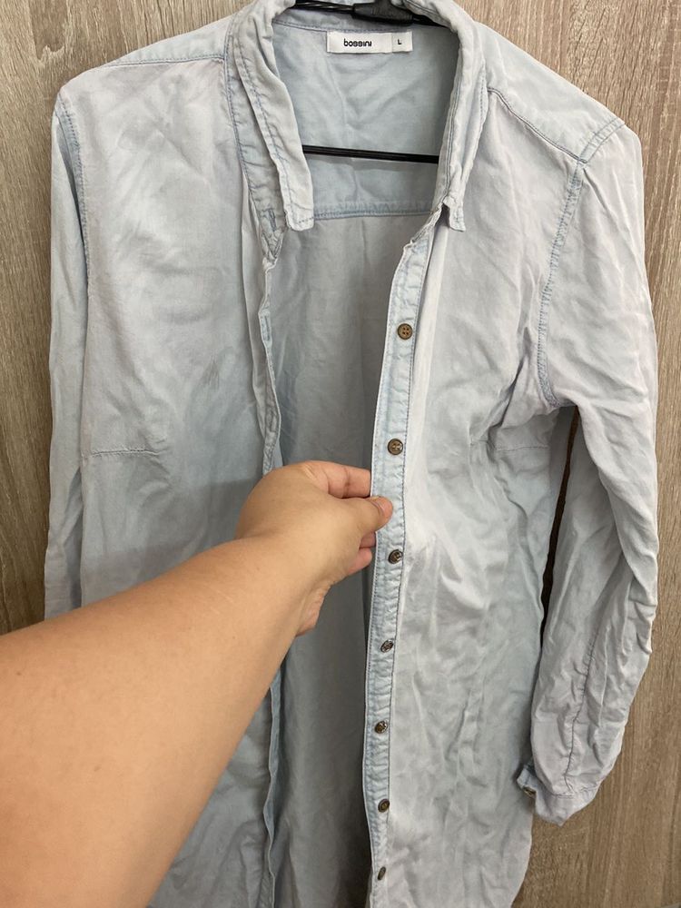 Light Wash Denim Button-Down