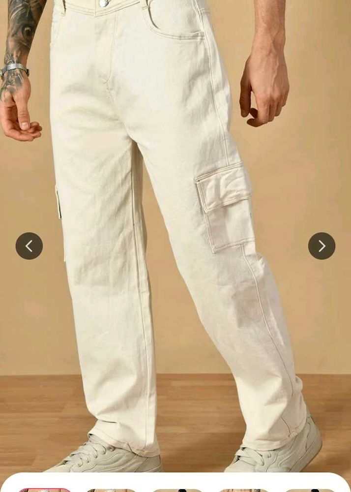 Men's Beige Cargo Pants