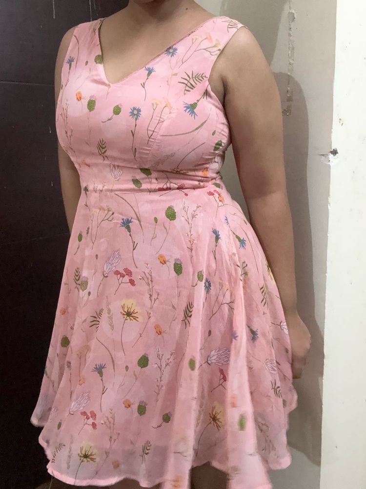 Charming Floral Print Mini Dress