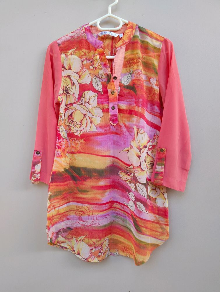 Peach Printed Top/Tunic