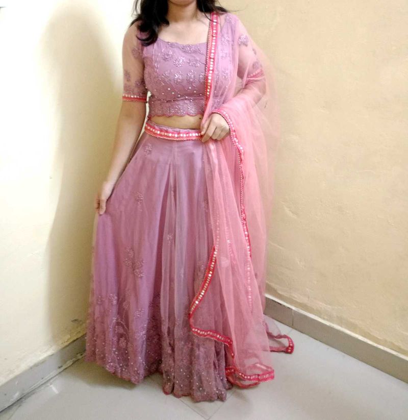 Stunning Pink Embellished Lehenga Choli