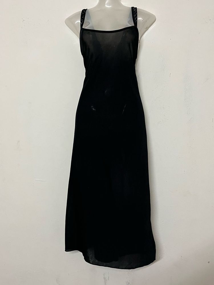 plus size Sleek Black Slip Dress