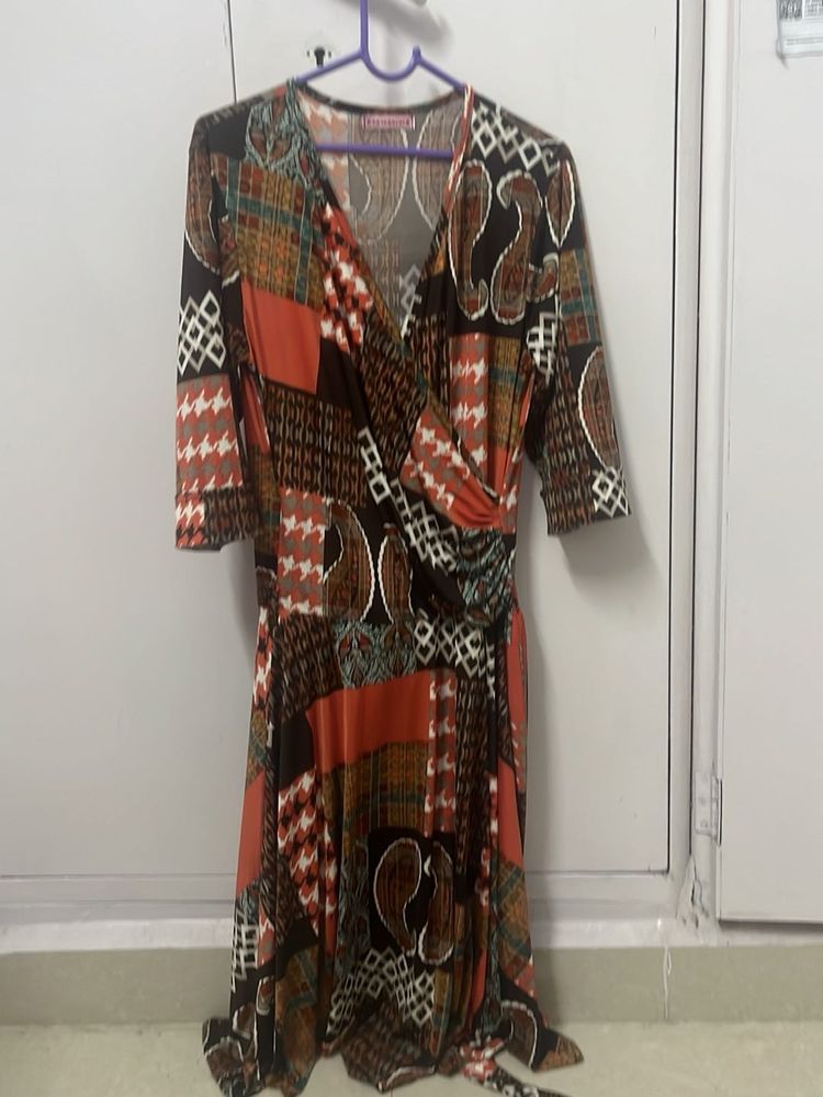 Boho Patchwork Wrap Dress