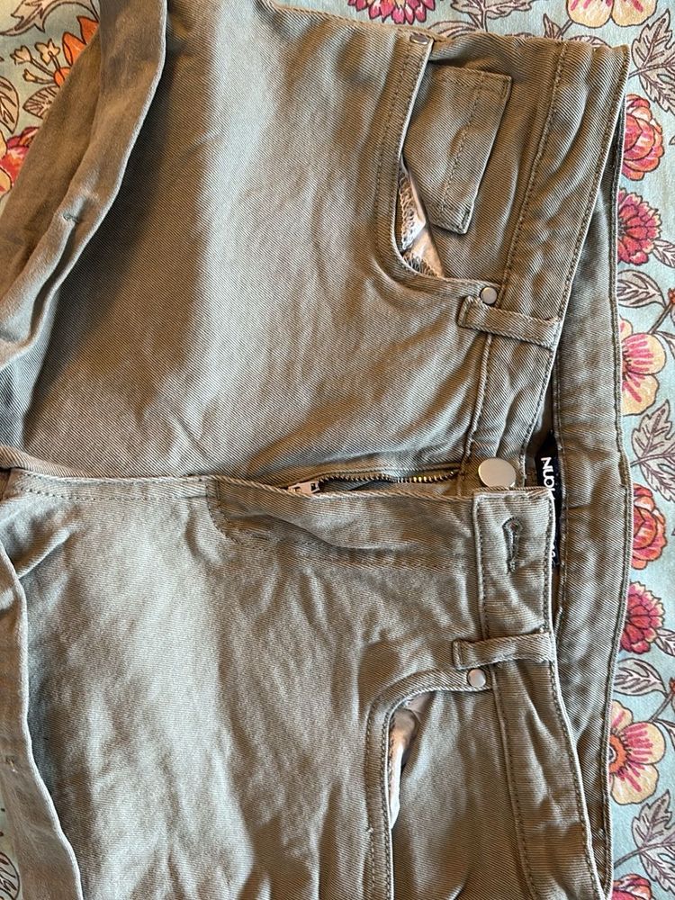 Olive Green Casual Pants