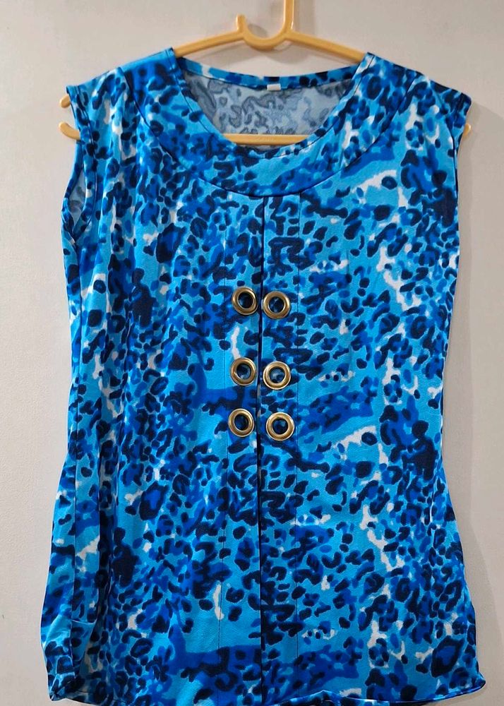 Blue Printed Top