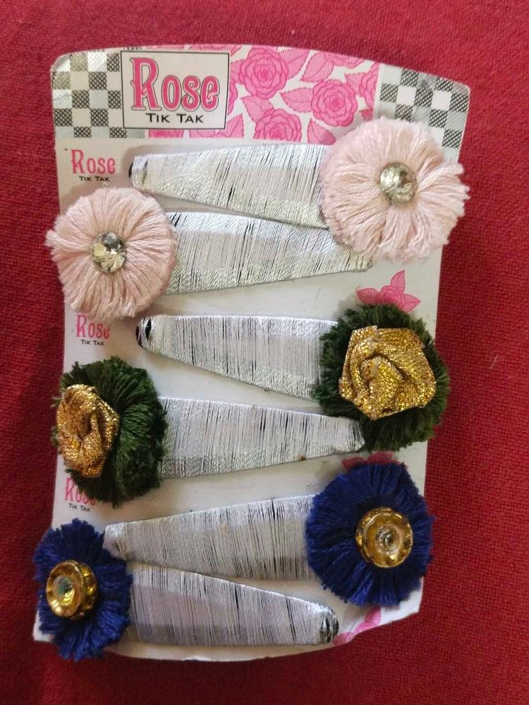 Vintage Rose Tik Tak Hair Clips