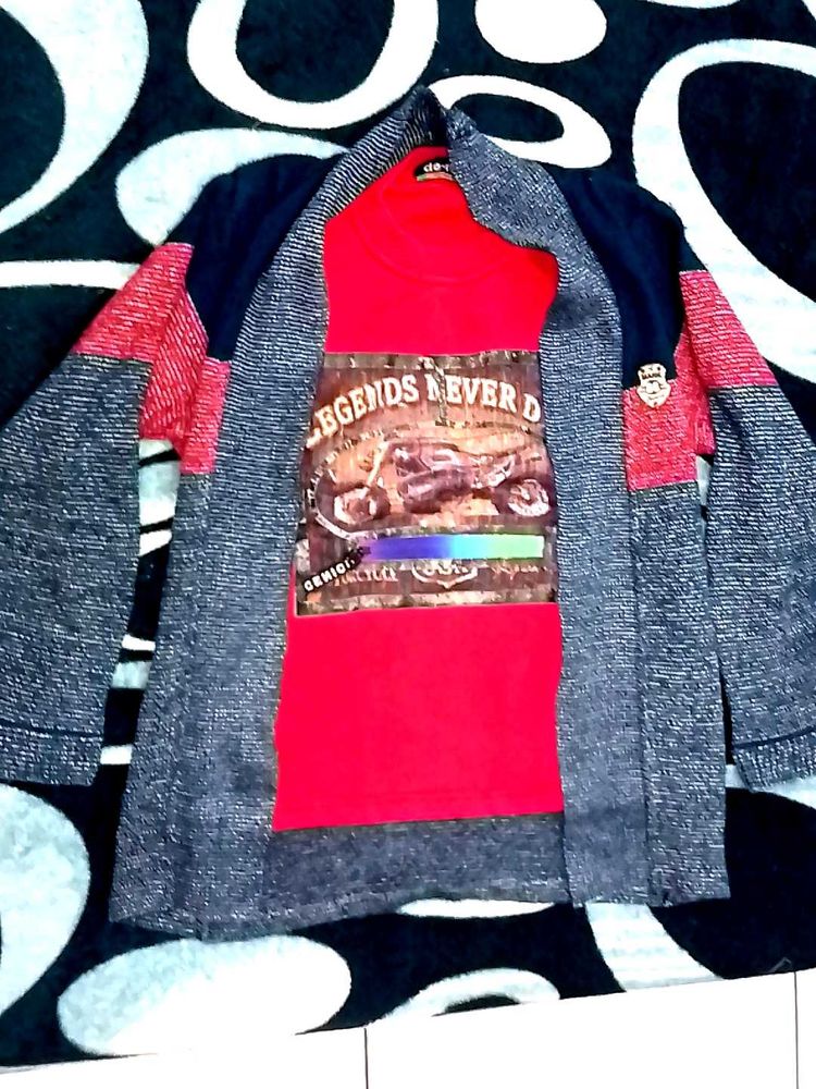 Boys Outfit: T-Shirt and Cardigan