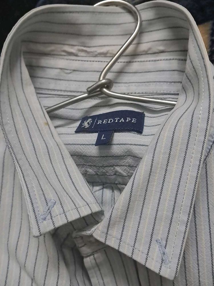 Red Tape Striped Men's Shirt
