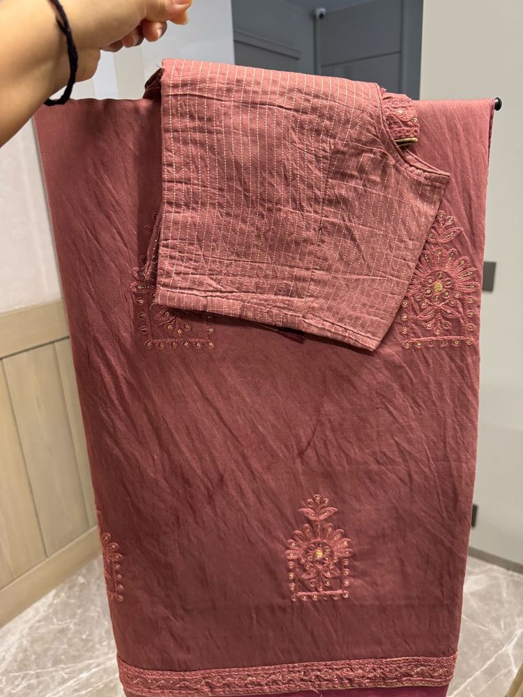 Elegant Pink Saree with blouse