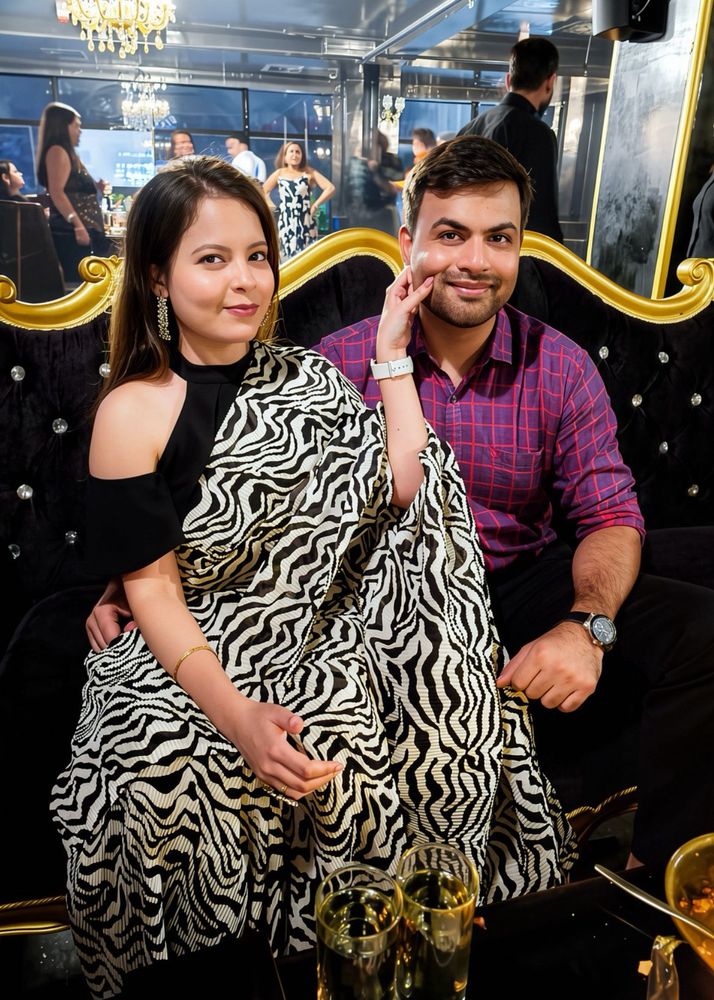 Stylish Zebra Print Saree