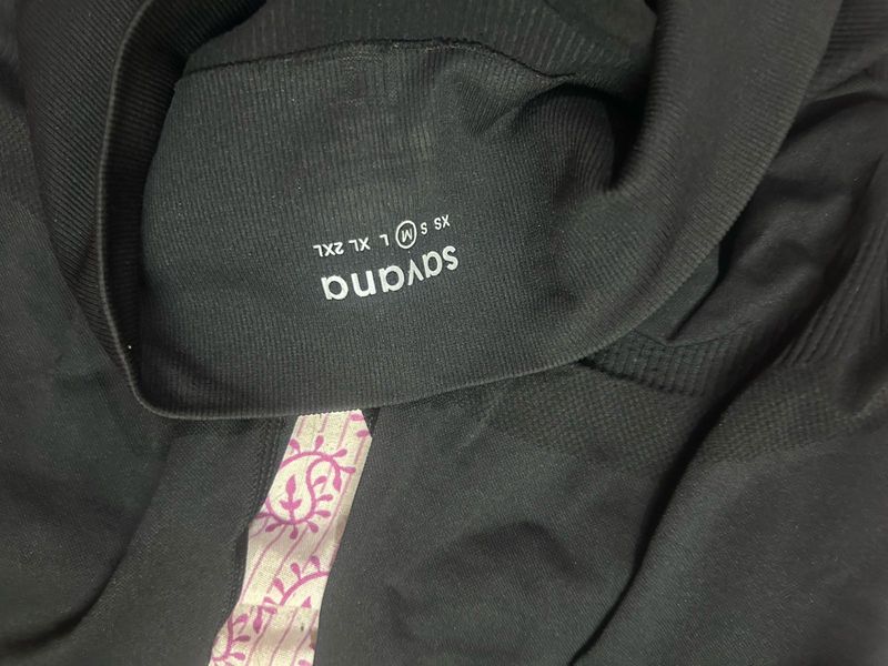 savana Black Athleisure Leggings