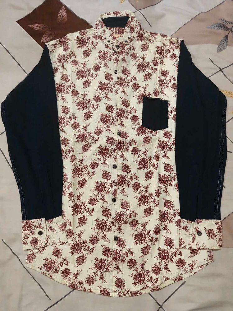 Floral Print Men's Shirt