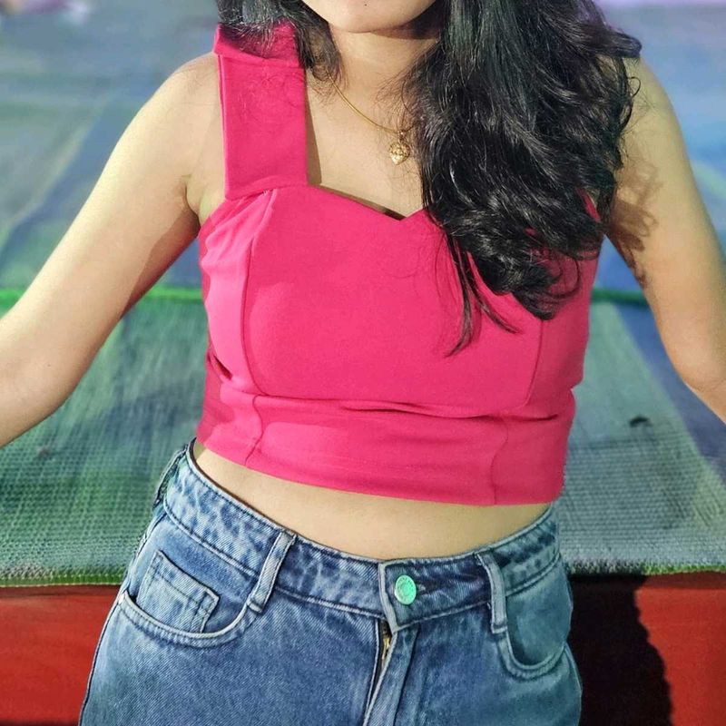 Vibrant Pink cute top