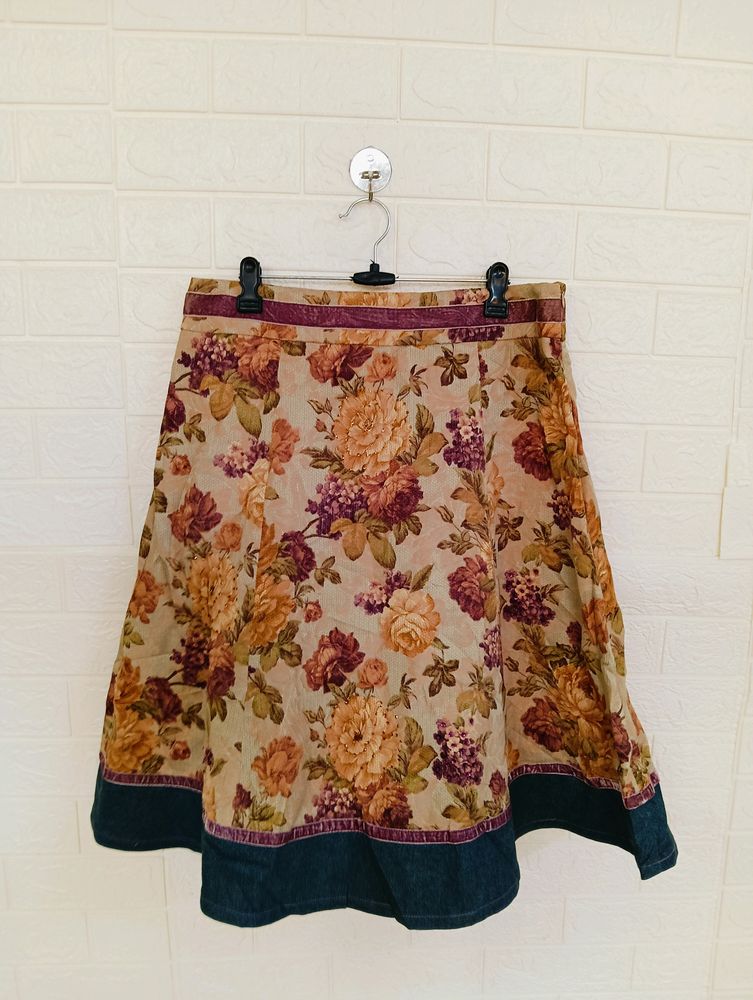 Vintage Floral Midi Skirt